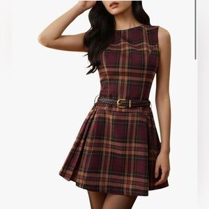 Plaid Sleeveless Dress